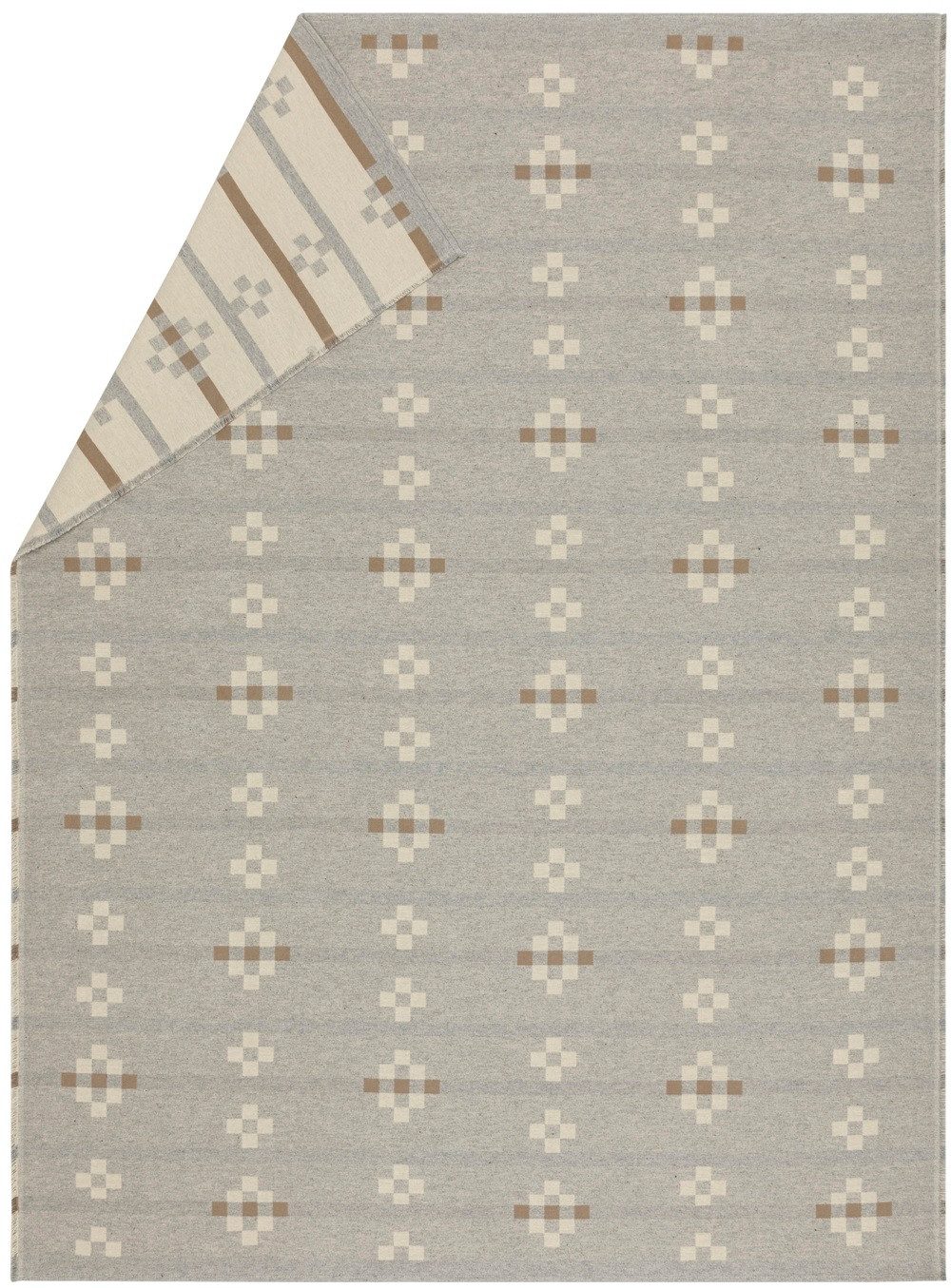 Wohndecke Amber 'Quilt' 140 x 200 cm Filz /Hellgrau, DAVID FUSSENEGGER