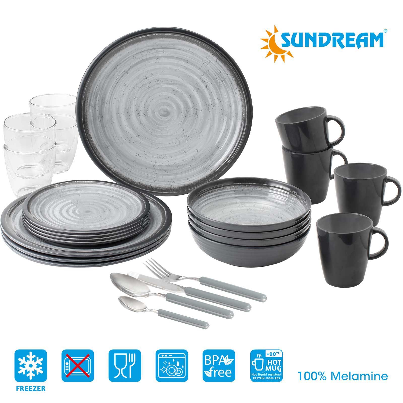 Sundream Geschirr-Set SUNDREAM Zodiac Camping Melamin Geschirr (12, 16, 36-Teile), Leicht (36-tlg) – Bild 2 von 5