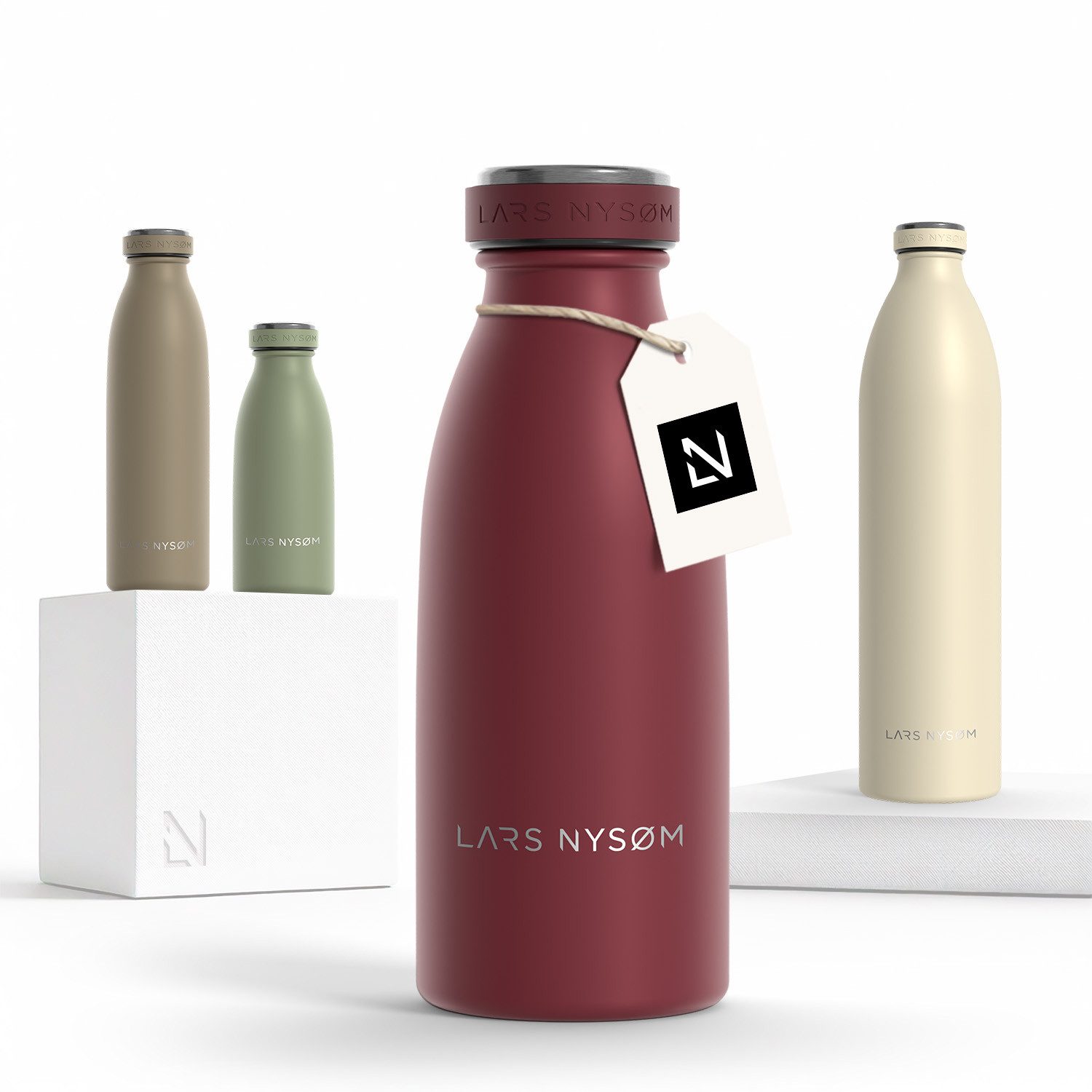 LARS NYSØM Thermoflasche Ren, Isolierflasche mit Vakuum Isolierung: 12h heiß / 24h kühl