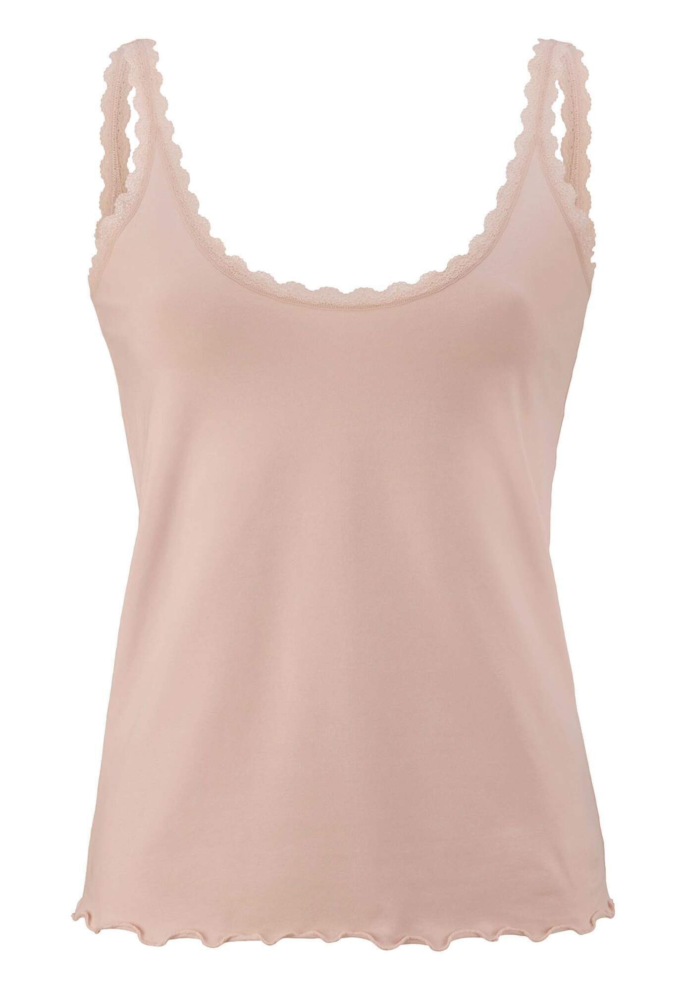 Hessnatur Unterhemd COTTON FEELING LACE aus Bio-Baumwolle (1-St)