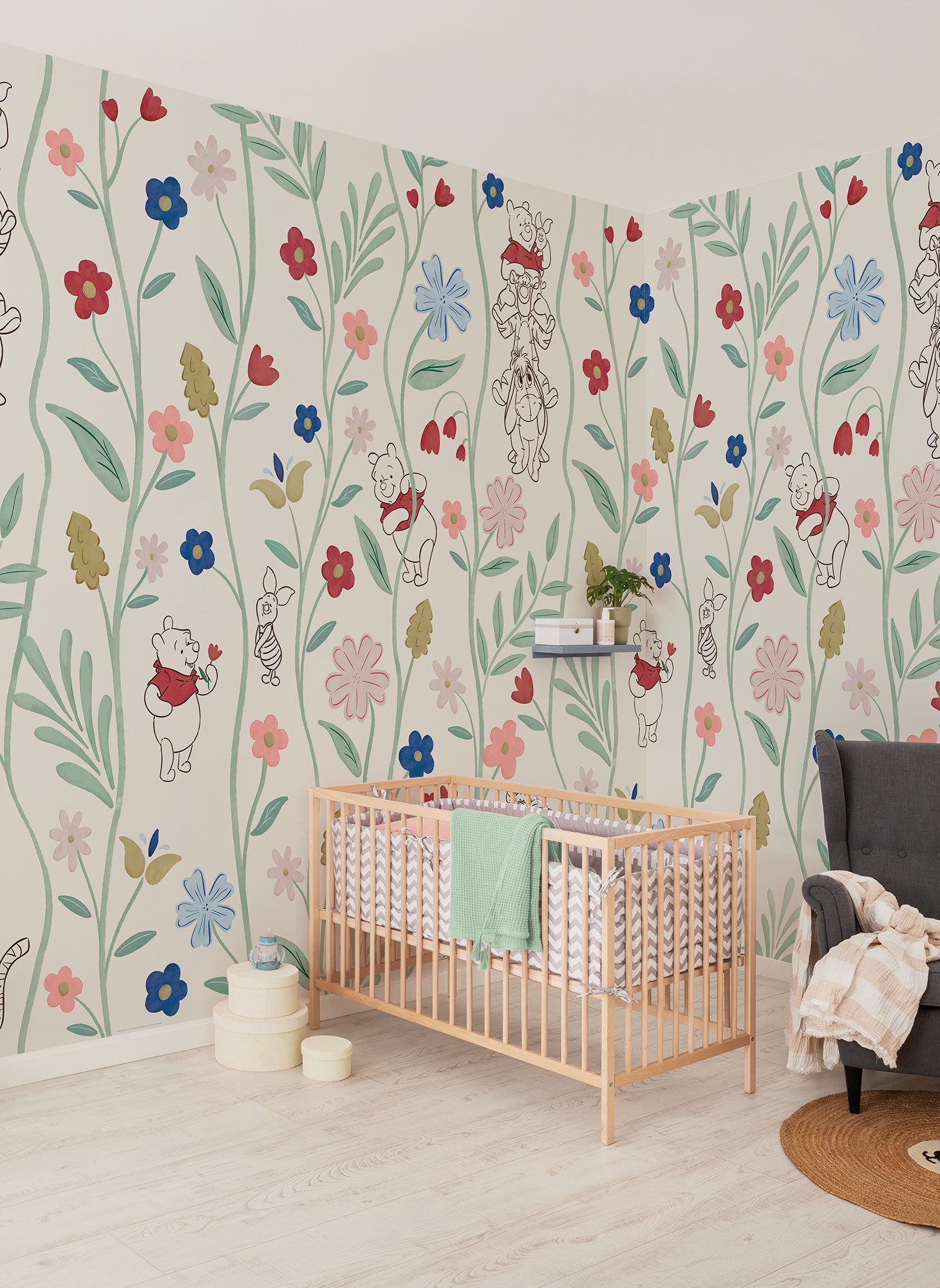 Komar Vliestapete Disney Winnie the Pooh Blossom Friends, glatt, bedruckt, (1 St), Rolle mit 212 x 250 cm