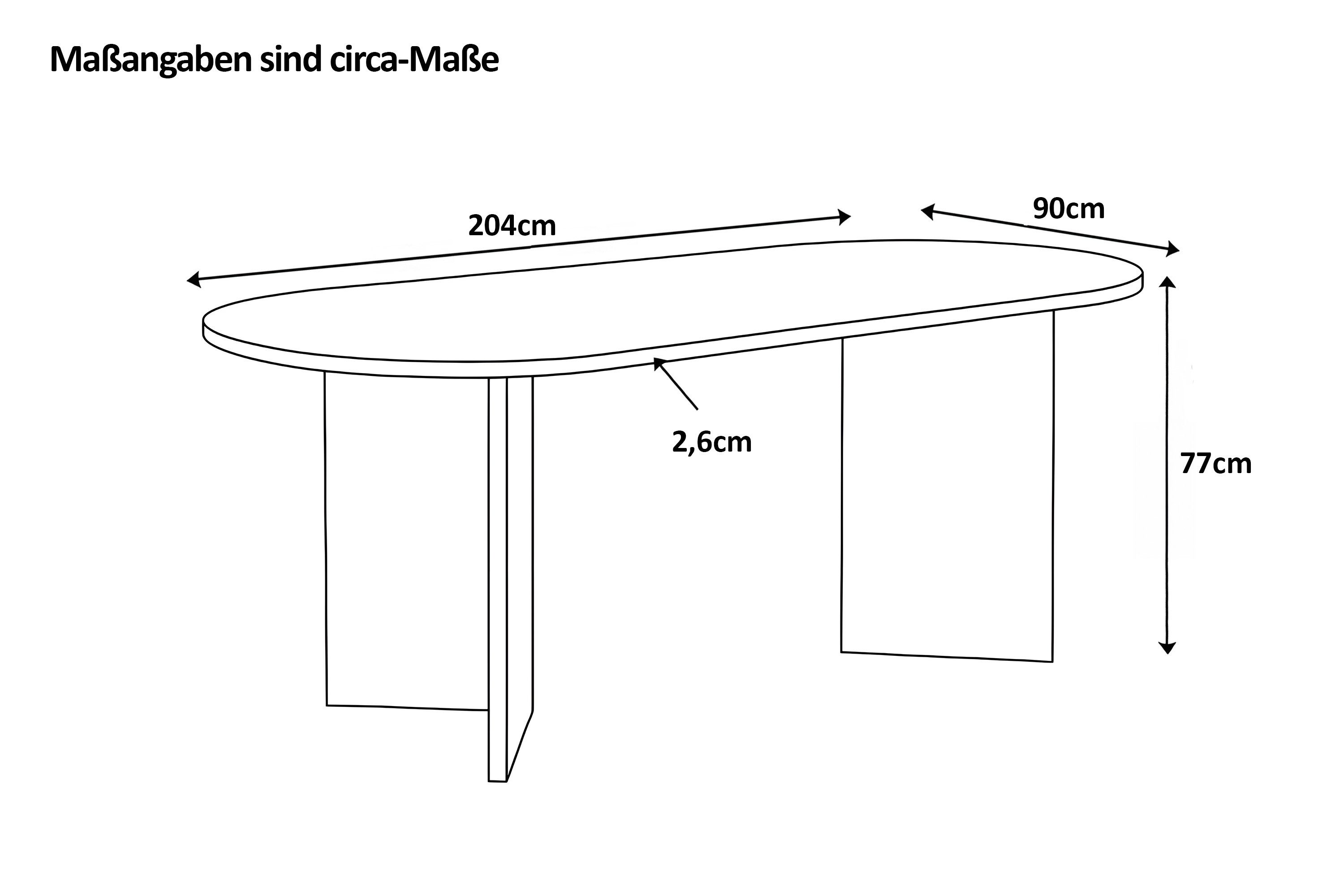 SAM® Esstisch Leandro, massives Akazienholz, ovale günstig online kaufen