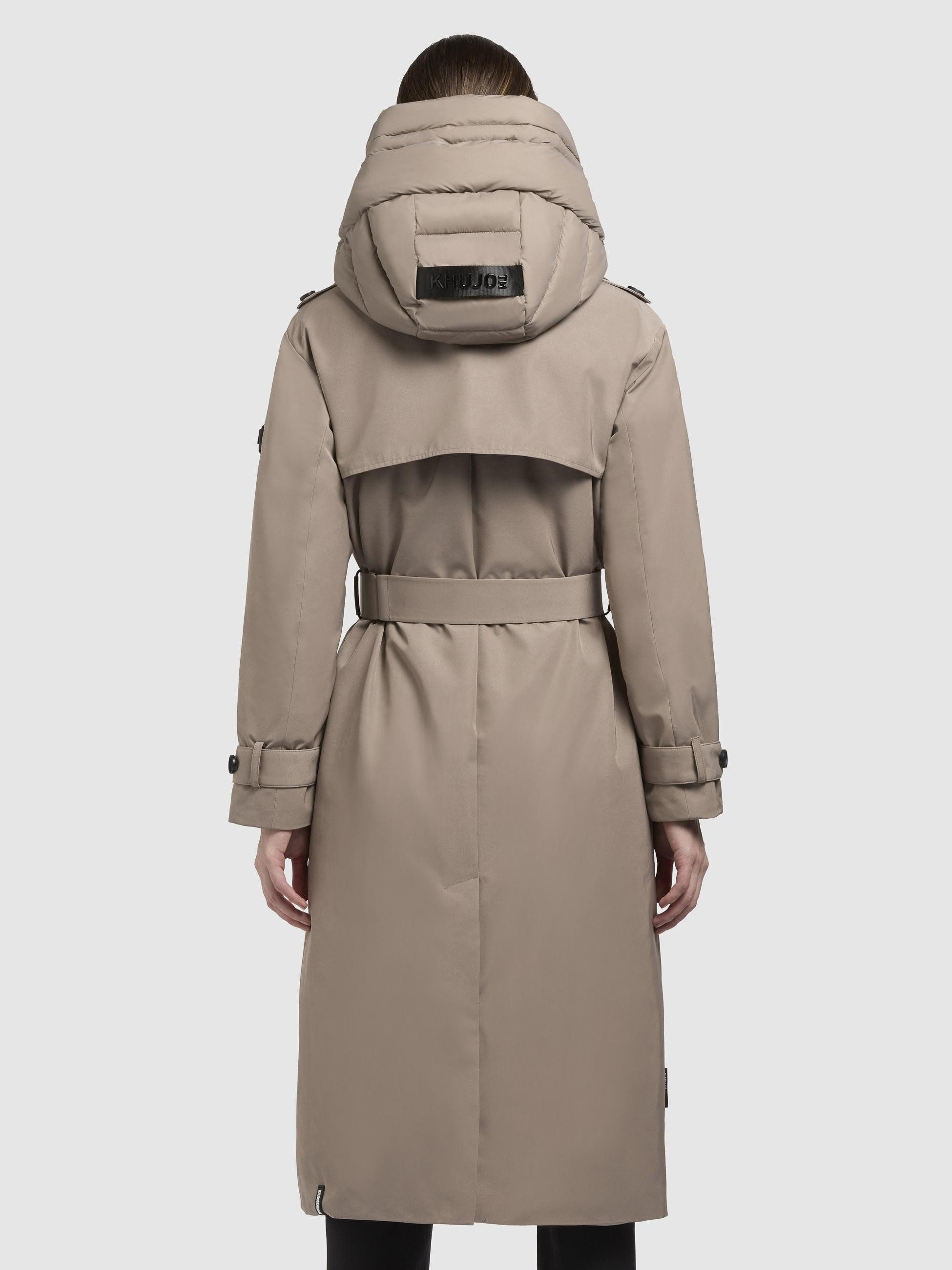 khujo Trenchcoat Elena-YM Warmer Wintermantel mit doppelter Knopfleiste