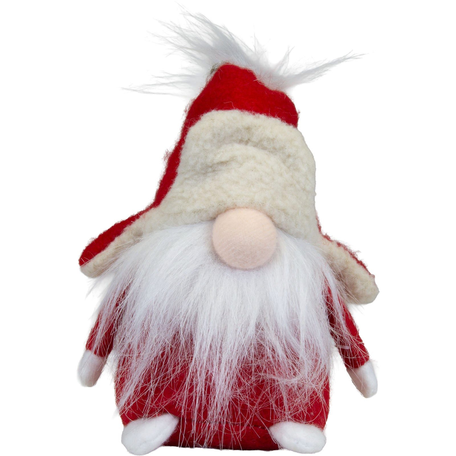 Christmas Paradise Wichtel Gnom sitzend 14cm (Dekofigur, 1 St., Weihnachtsdekoration), mit flauschiger Fliegermütze und langem Plüschbart