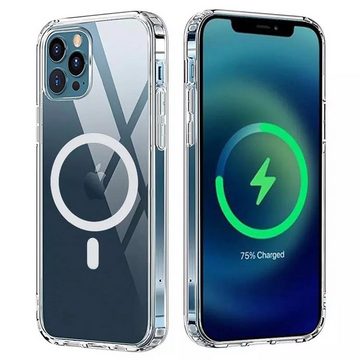 Numerva Smartphone-Hülle Silikon Case für Apple iPhone 12 Pro Max, Transparente Schutzhülle Bumper Case MagSafe kompatibel
