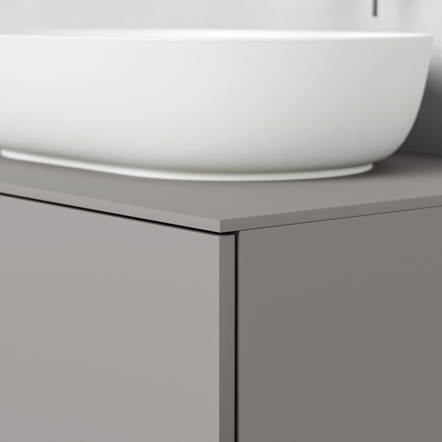 Bernstein Waschbeckenunterschrank JUVIA Duo Basalt matt Oben: 100 cm / Unten: 140 cm Waschtischunterschrank 2-teilig
