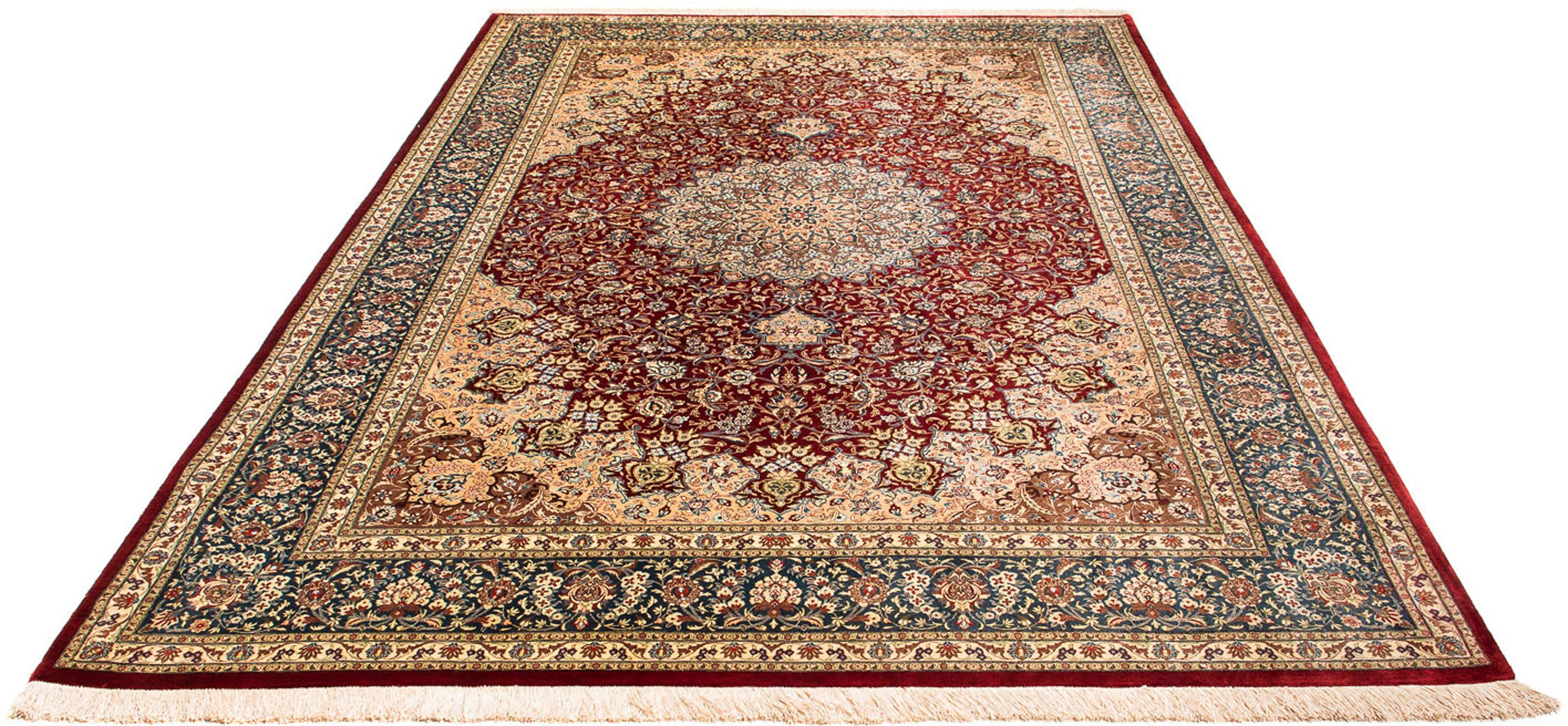 Orientteppich Perser - Ghom - 296 x 198 cm - dunkelrot, morgenland, rechteckig, Höhe: 10 mm, Wohnzimmer, Handgeknüpft, Einzelstück mit Zertifikat