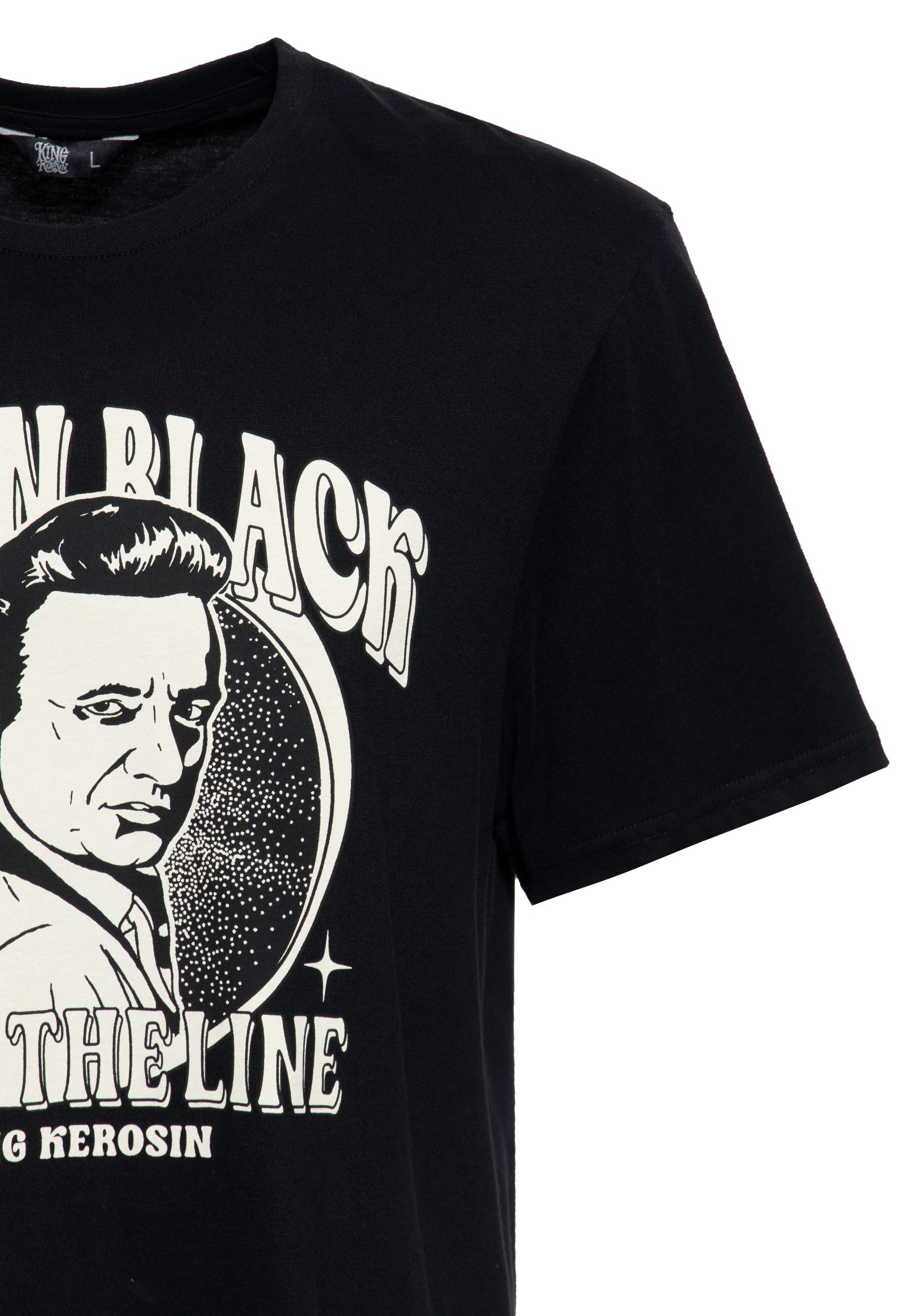KingKerosin Print-Shirt Man in Black (1-tlg) mit Front-Print