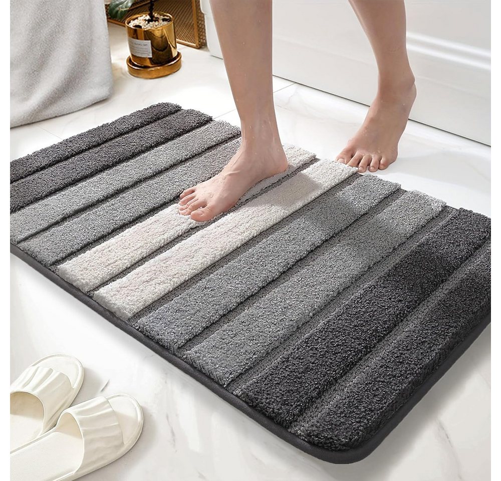 TUWENA Badematte Badematte rutschfest, Weich Badezimmerteppich Saugfähige Badteppich, Waschbar Badvorleger, Türmatte für Badezimmer, Dusche, Badewannen