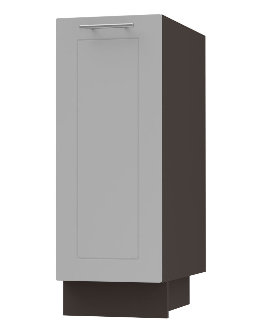 Feldmann-Wohnen Unterschrank Kvantum (Tür, Korbauszug, Schienensystem, Soft-Close-Funktion, 1-St., Fronten mit dekorativen Fräsungen und leicht abgerundeten Ecken) 30x50x82cm mit Korbauszug lava - dust grey matt (Q-D1D/30/cargo)