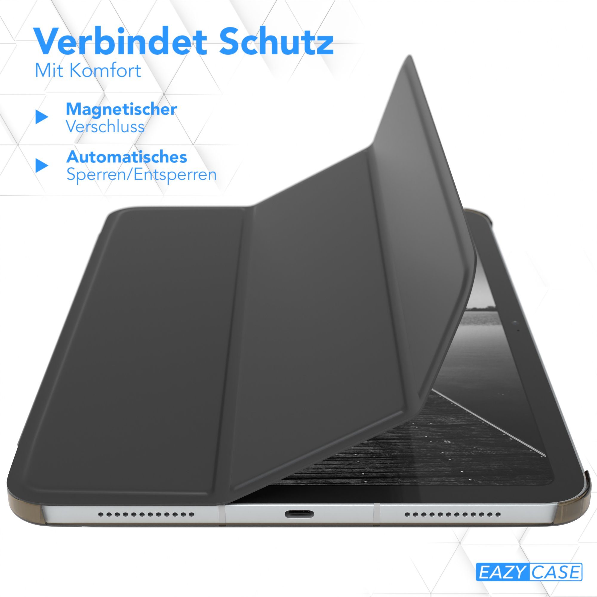 EAZY CASE Tablet-Hülle Smart Case für iPad 10,9" 10. Generation (2022) 10,9 Zoll, Hülle mit Standfunktion Tablet Klapphülle Anti-Kratz Tasche Schwarz