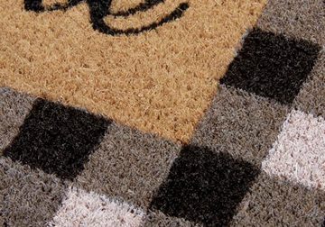 Fußmatte Kokos Welcome Chessboard, HANSE Home, rechteckig, Höhe: 15 mm, Kokos, Schmutzfangmatte, Outdoor, Rutschfest, Innen, Kokosmatte, Flur