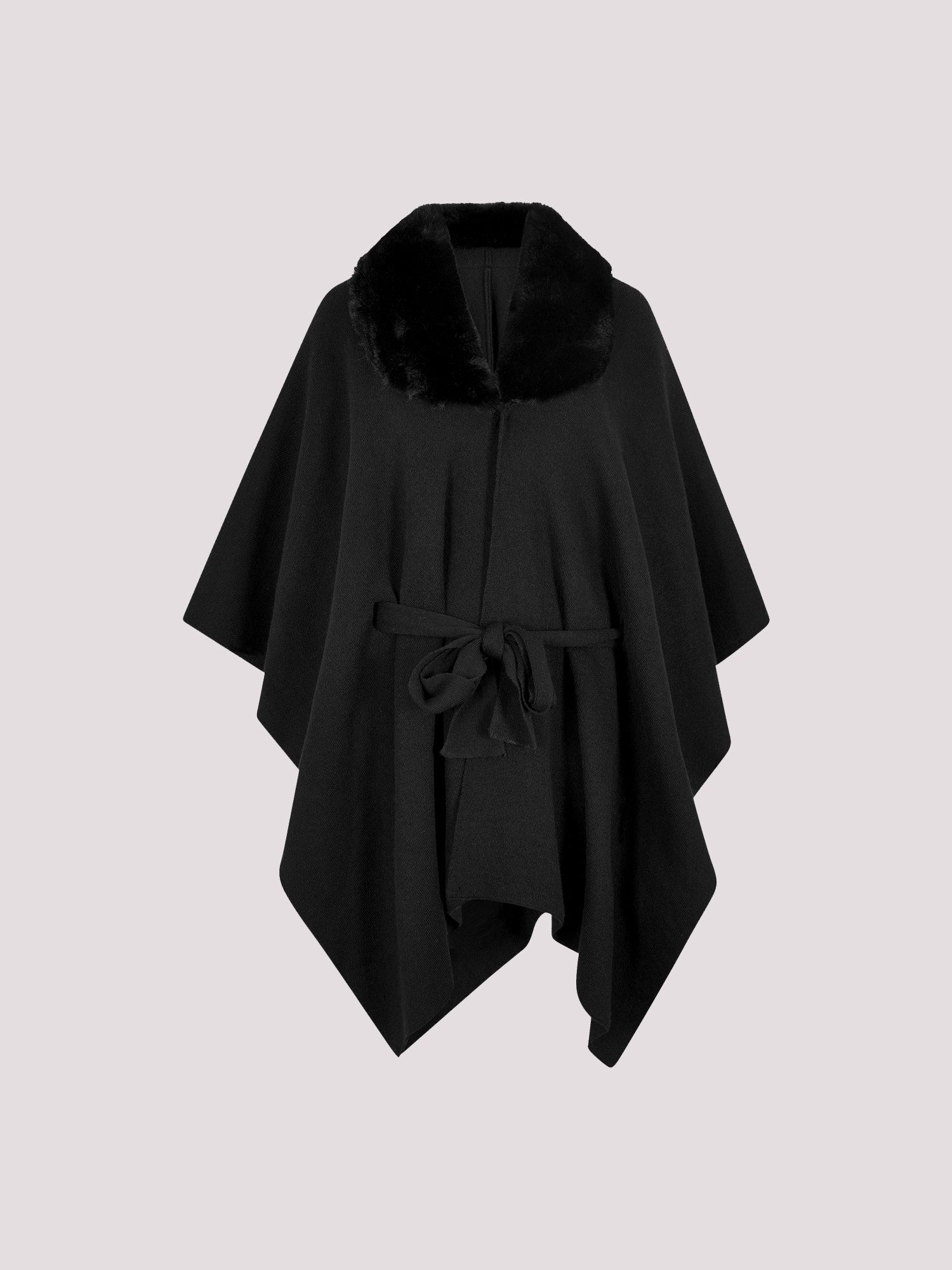 Poncho mit Kunstfell