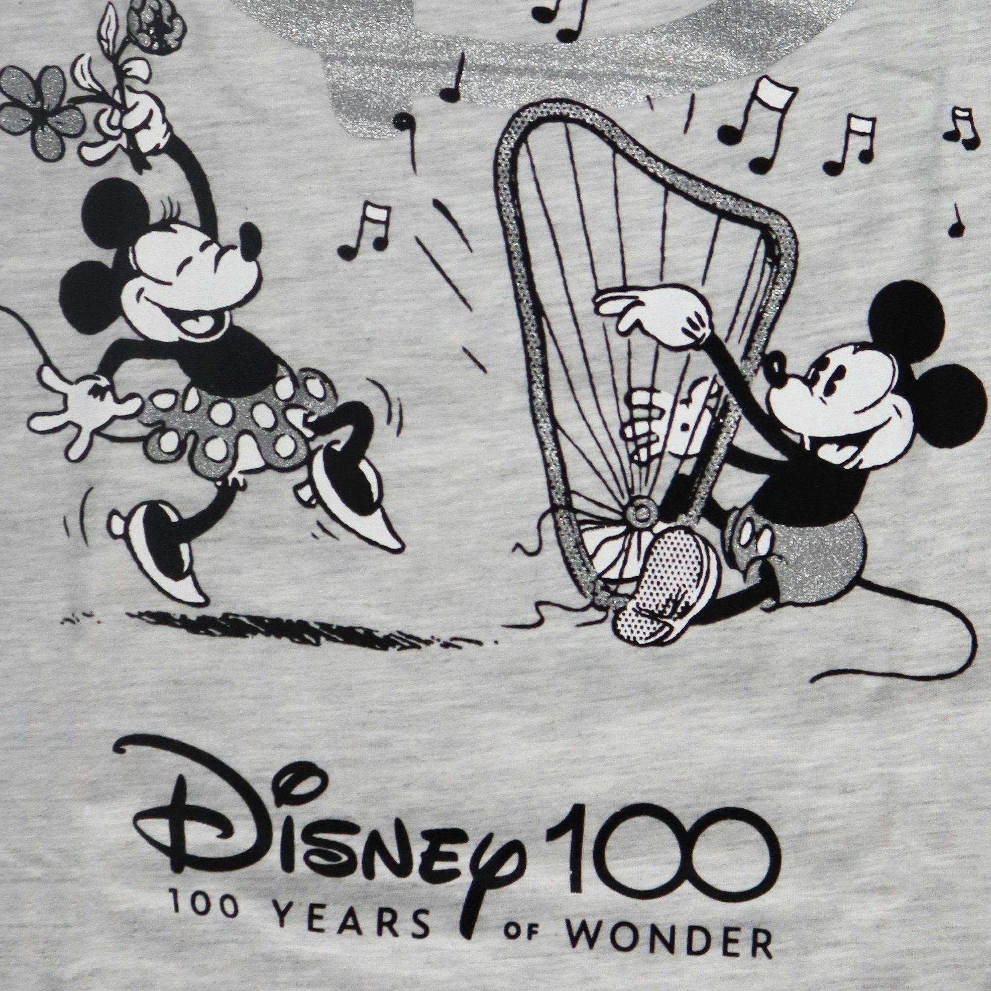 Disney Schlafanzug Disney 100 Years Minnie Mickey Maus Damen kurzarm  Schlafshirt Gr. S bis XL