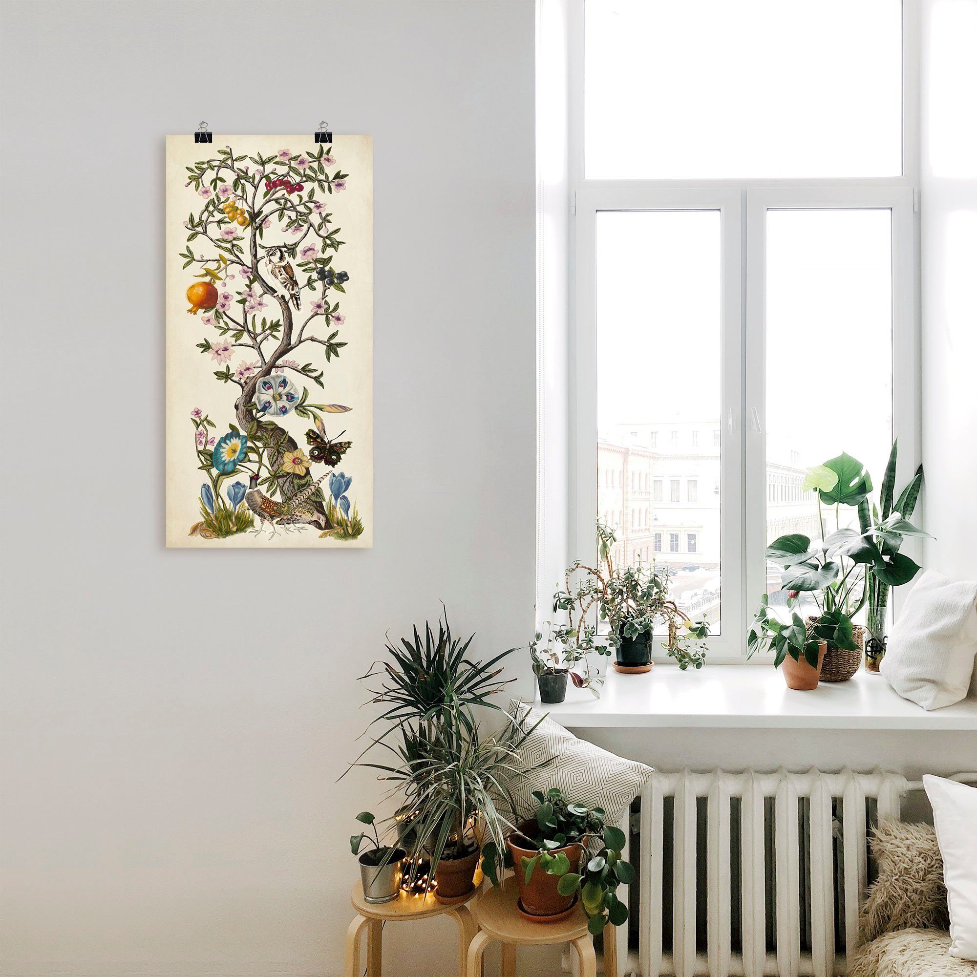versch. als Wandbild oder Pflanzen Leinwandbild, Poster Natur (1 Chinoiserie St), Größen I, Alubild, Artland in Wandaufkleber