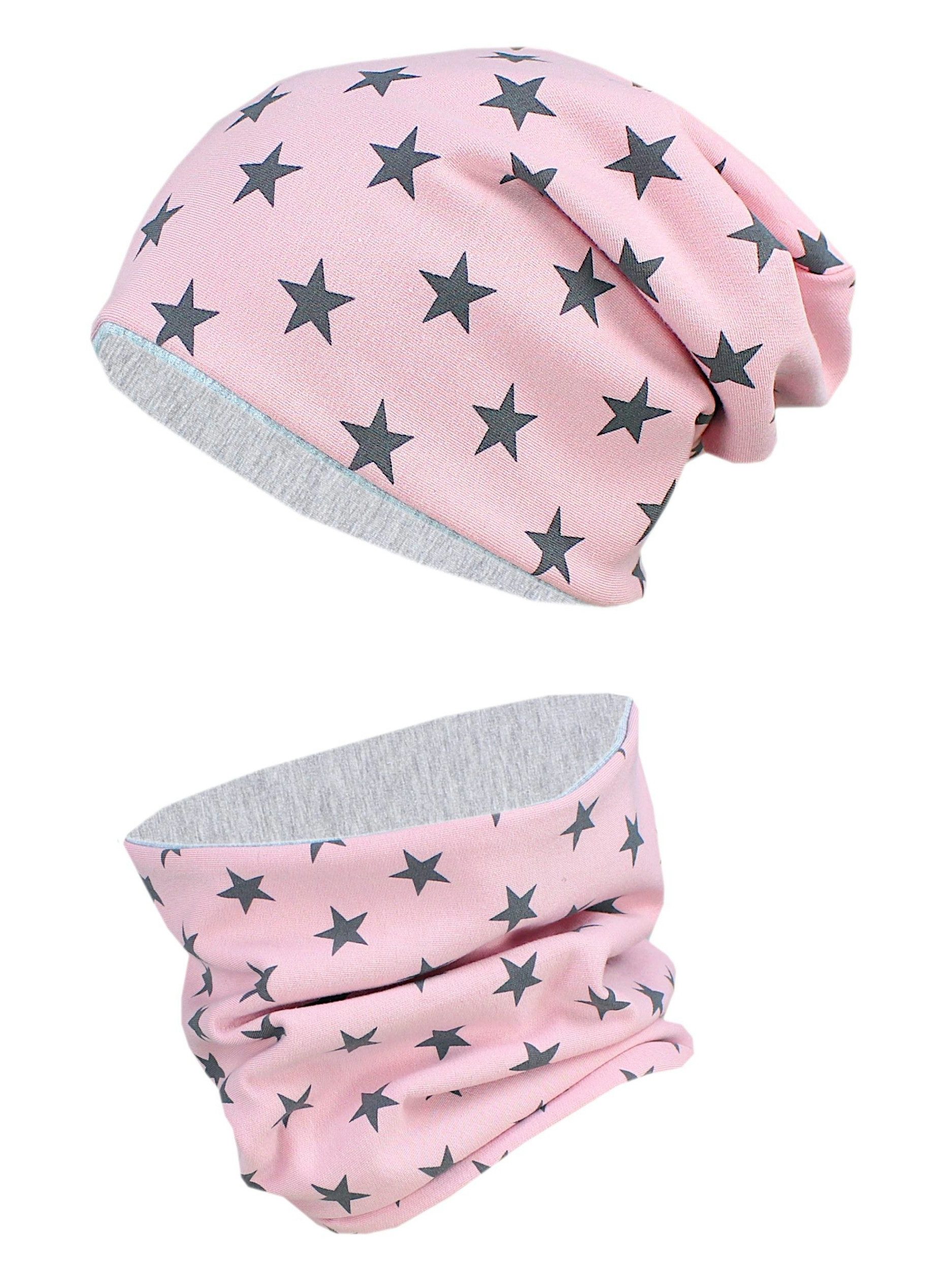 TupTam Beanie TupTam Unisex Kinder Beanie Mütze Schlauchschal Set