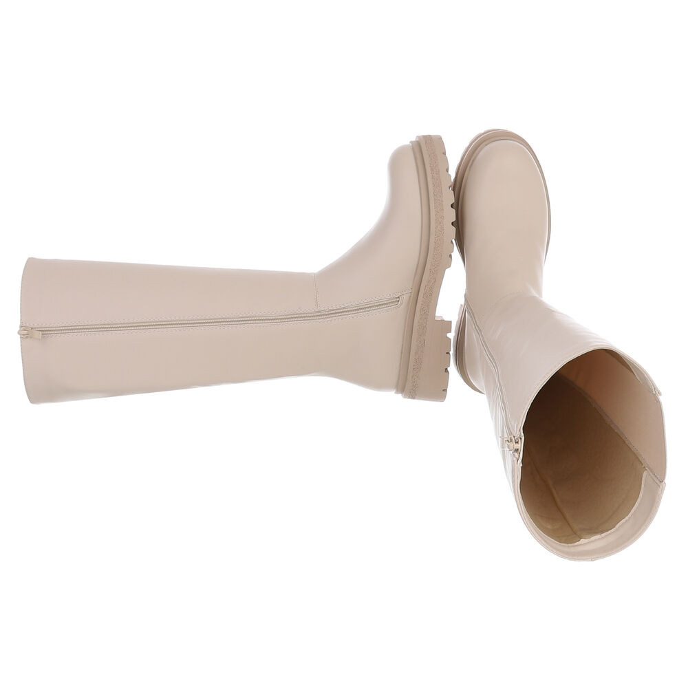 Ital-Design Modische Stiefel für Damen mit geradem Schaft und Komfort Plate günstig online kaufen