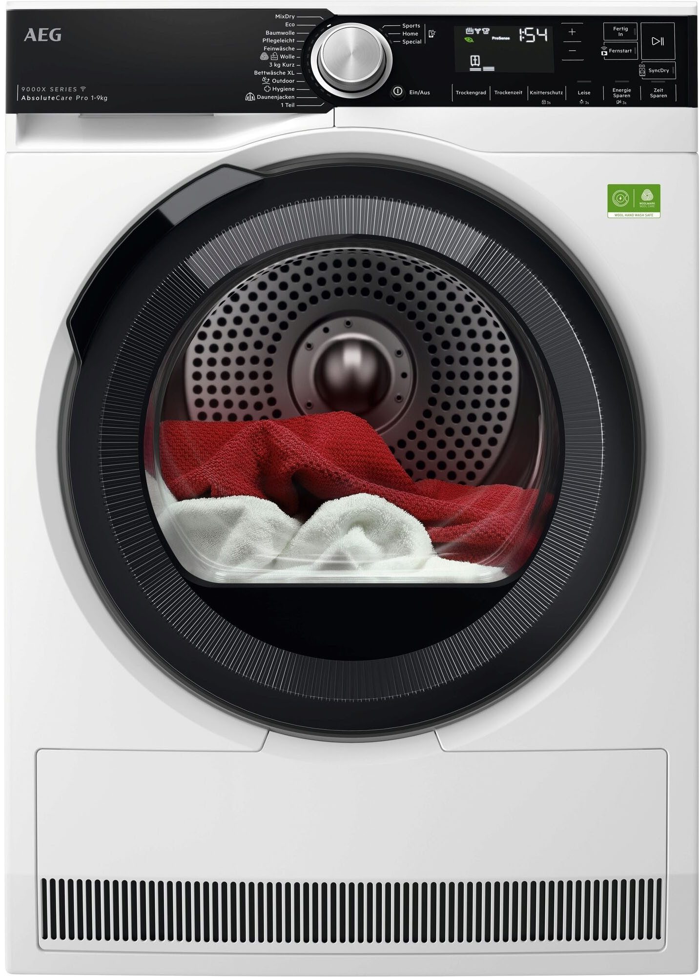 AEG Wärmepumpentrockner 9000 AbsoluteCare® Plus TR9XW80890, Dreifach A-Klasse: leise, effizient & trocken ohne Raumfeuchtigkeit