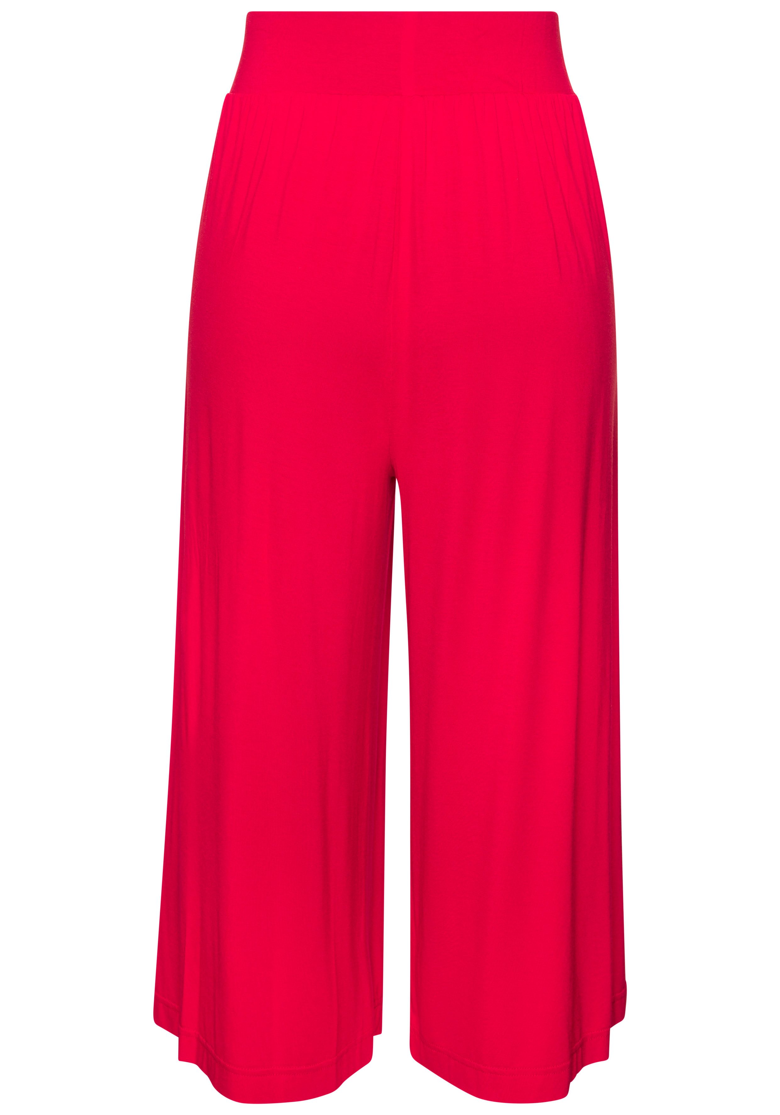 LASCANA Culotte mit extra weitem Bein aus luftig-leichter Viskose bequeme Schlupfhose mit modischen Falten, Strandhose, Sommerhose – Bild 4 von 5