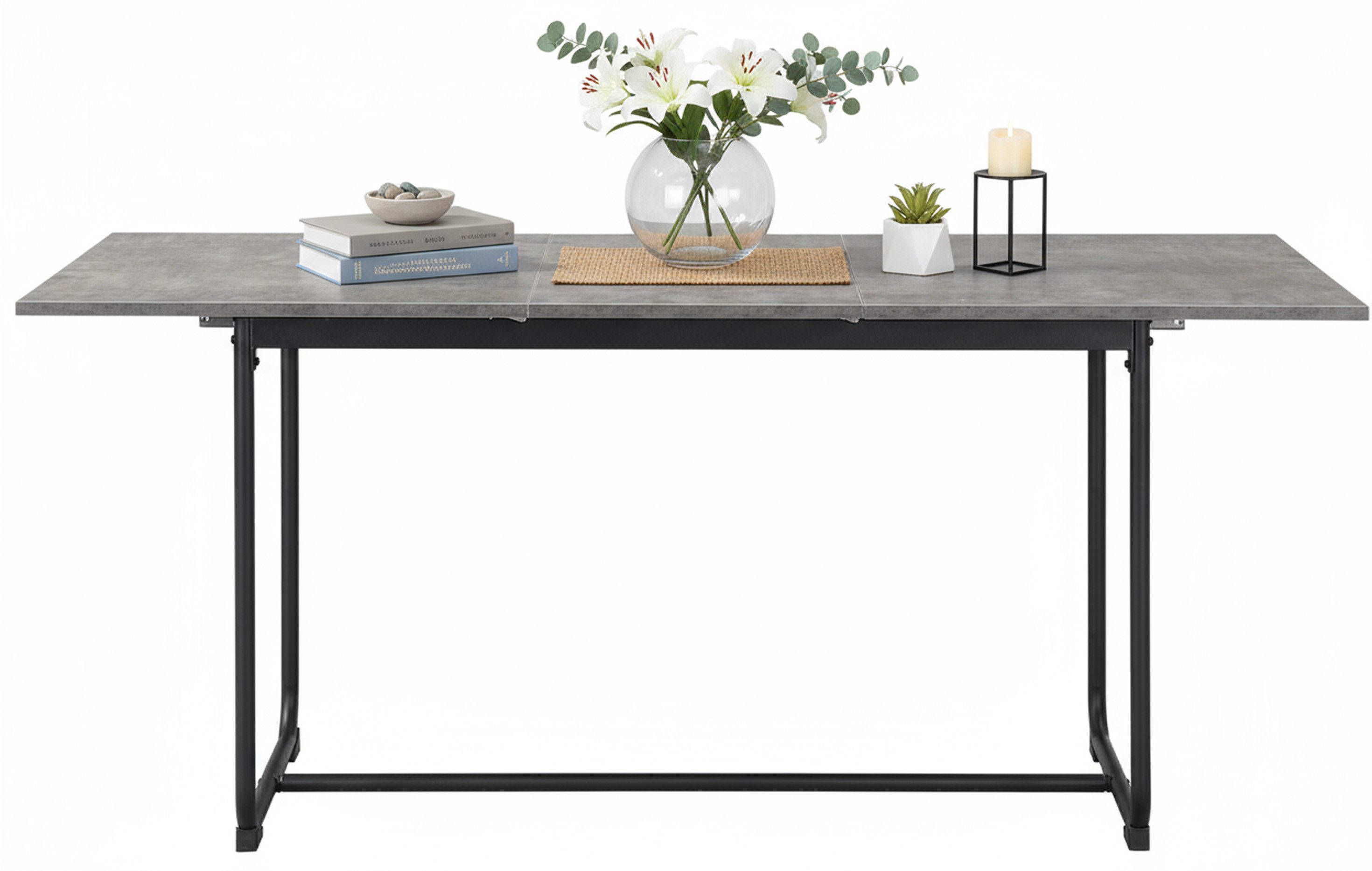 B&D home Esstisch LIO, Metallgestell schwarz oder weiß, ausziehbar, 4-6 Per günstig online kaufen