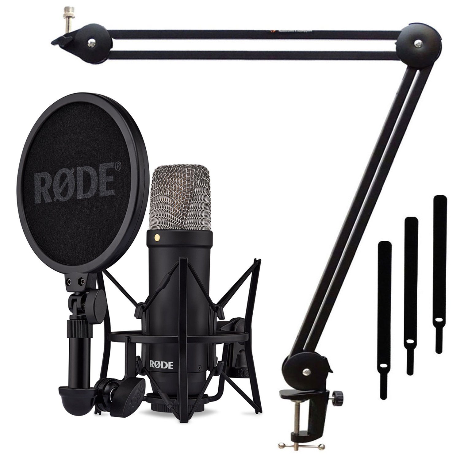 RØDE Mikrofon Rode NT1 Signature Black Mikrofon mit Gelenkarm (mit Gelenkarm-Stativ)