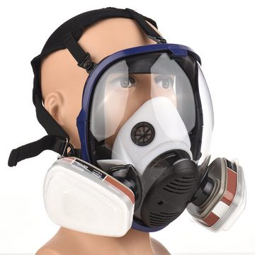 Tidyard Verkleidungsmaske Wiederverwendbares 16 in 1 Vollgesichts-Atemschutzgerät, (Vollgesichtsschutz, Gasschutz-Atemschutzmaske), für Lackiermaschinen Polieren Schweißen und anderen Arbeitsschutz