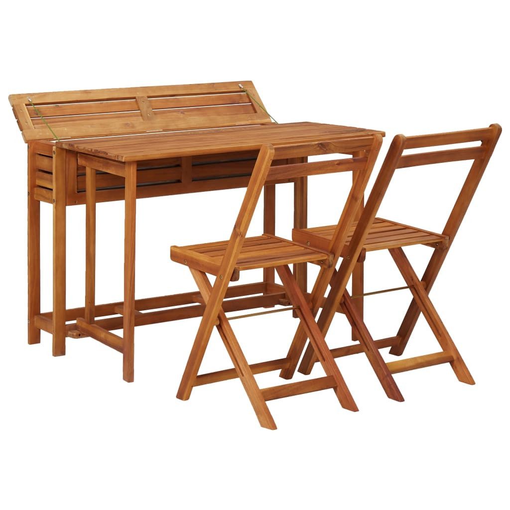 furnicato Hochbeet Gartentisch mit und 2 Stühlen Massivholz