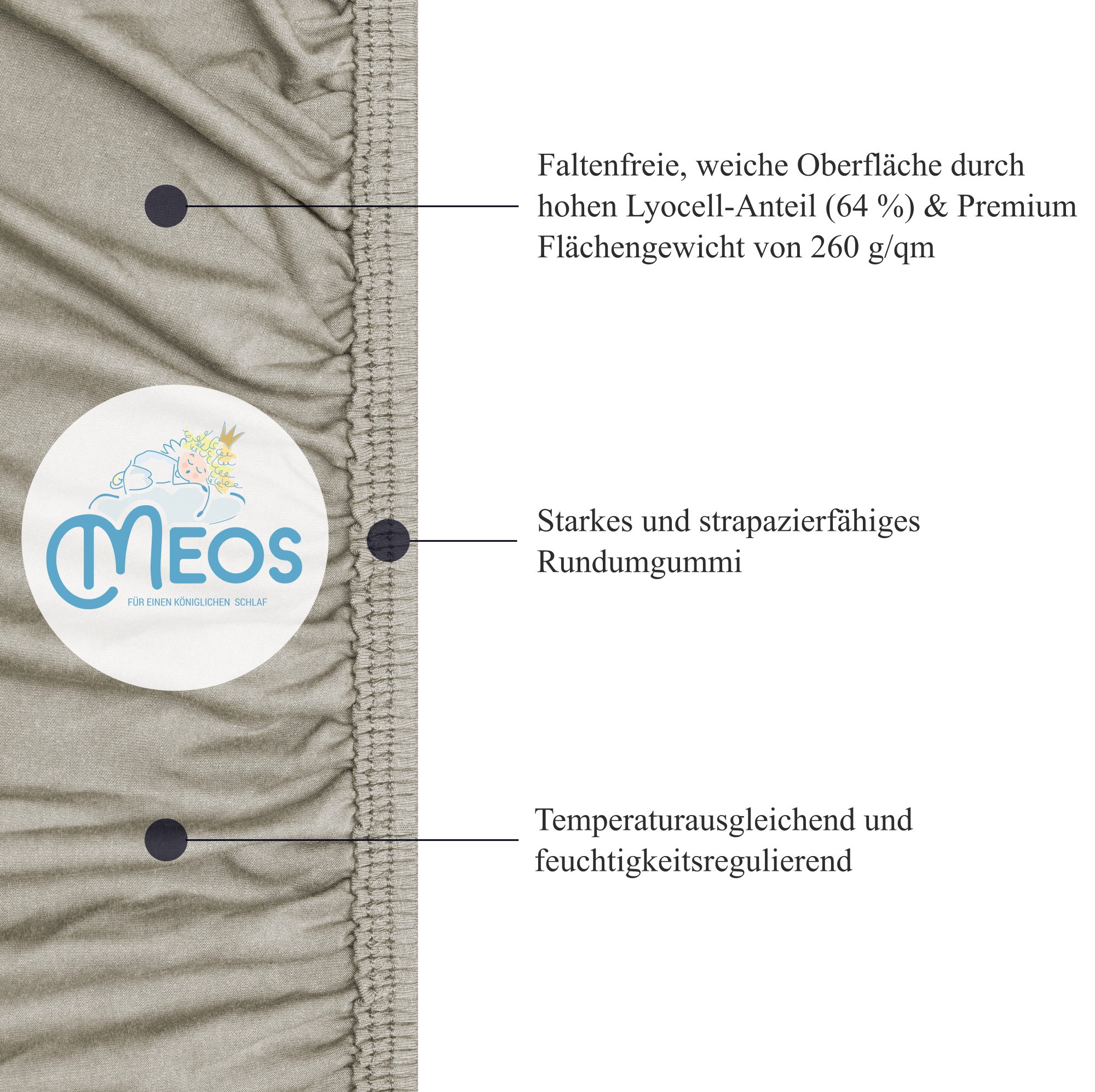 Meos Spannbettlaken Premium Spannbetttuch, Lyocell, Gummizug: günstig online kaufen