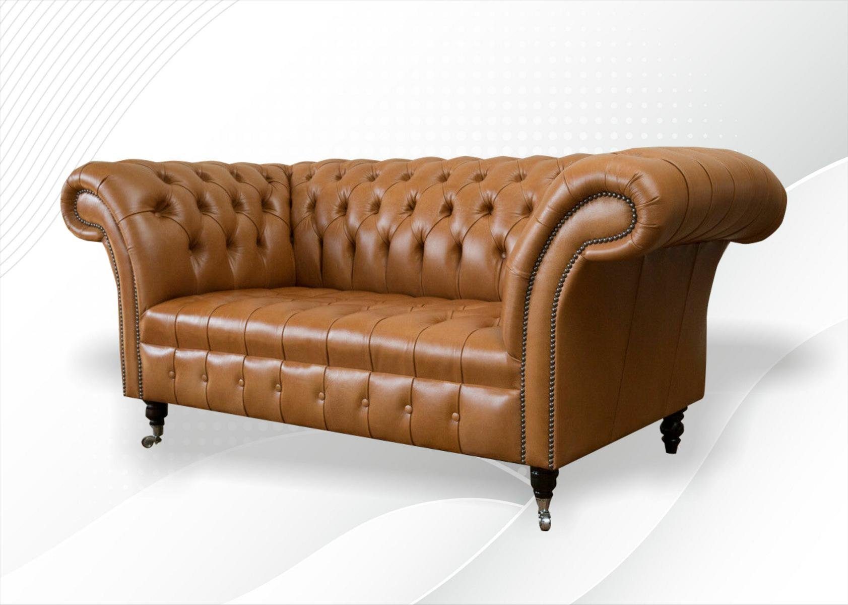 JVmoebel Chesterfield-Sofa, Sofa Designer Couchen Sitzer Garnitur Sofas 2 Ledersofa Polster