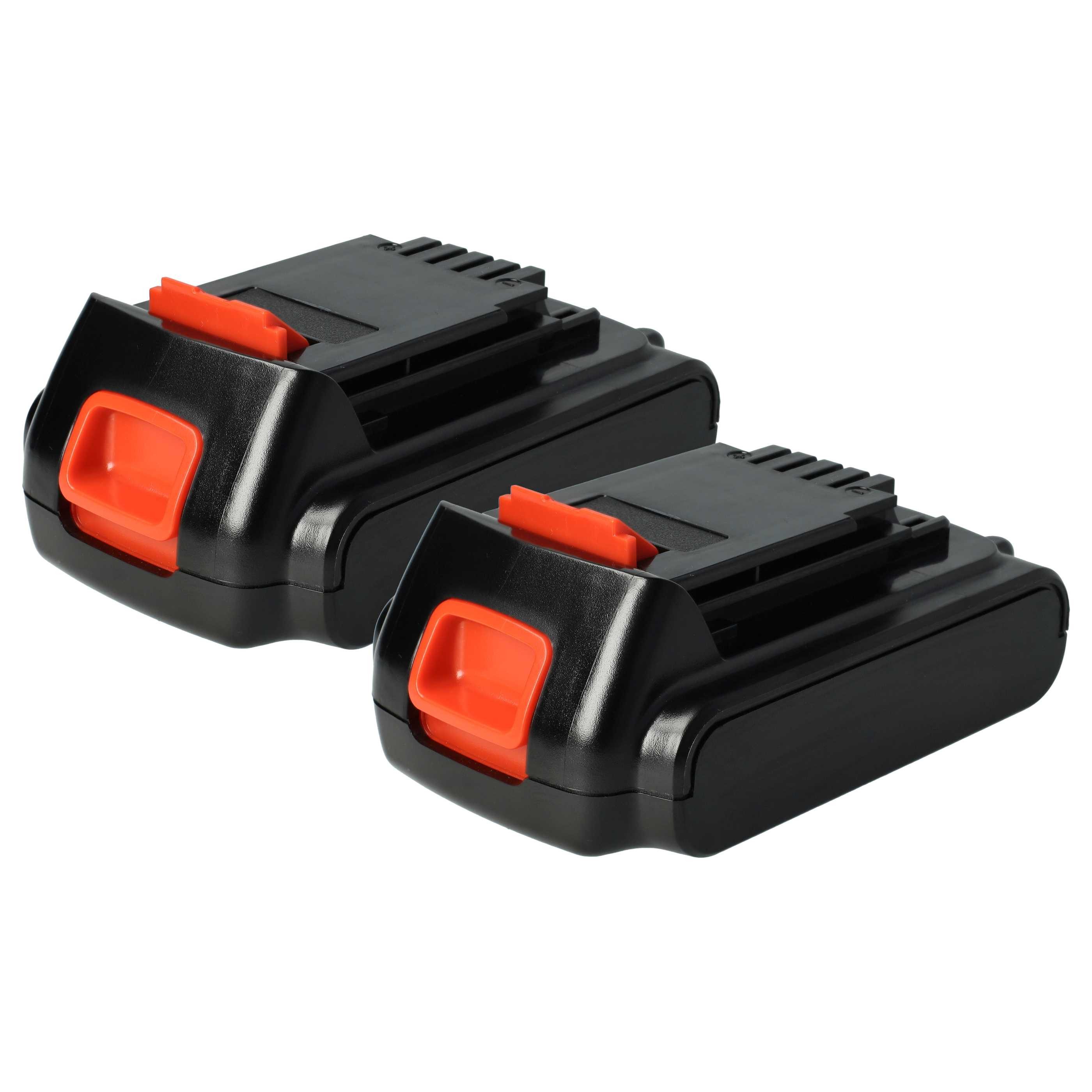vhbw Akku Ersatz für Black & Decker BL2018, BL4018, BL1318, BL1518, BL3018, Akku Akku Li-Ion 2000 mAh (18 V, 2 St), Leistungsfähige Austausch-Akkus für Werkzeug Powertools wie