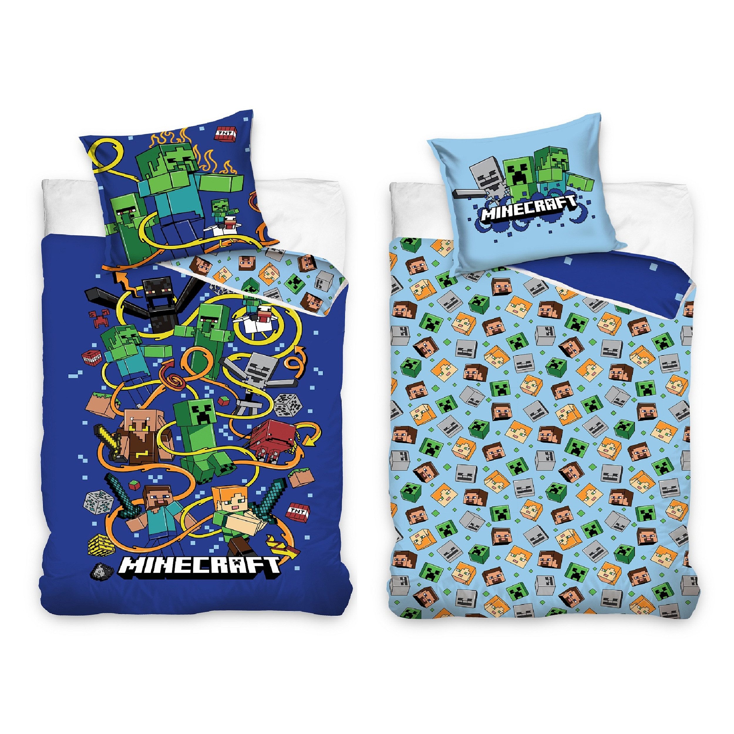 Familando Kinderbettwäsche Minecraft Slurp 135x200 80x80 günstig online kaufen