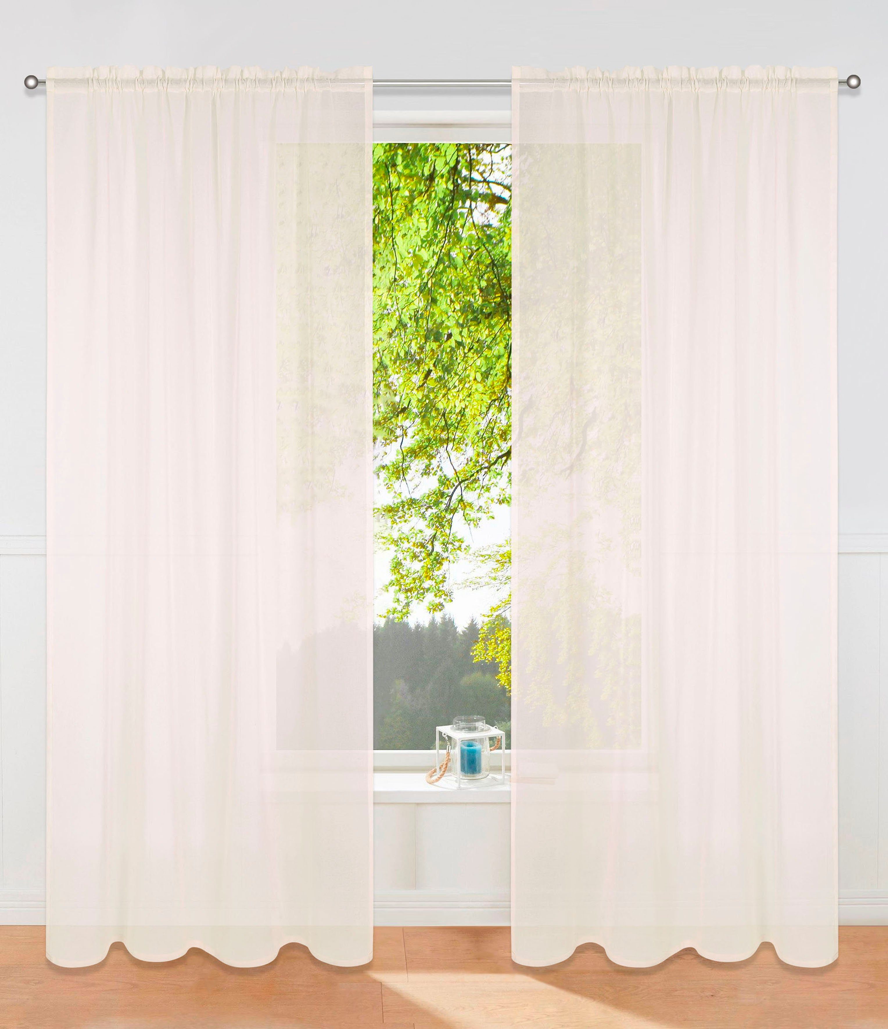 Gardine Dolly, my home, Stangendurchzug (1 St), transparent, Polyester, transparent, Stangendurchzug, gewebt, gemustert, verschiedene Größen