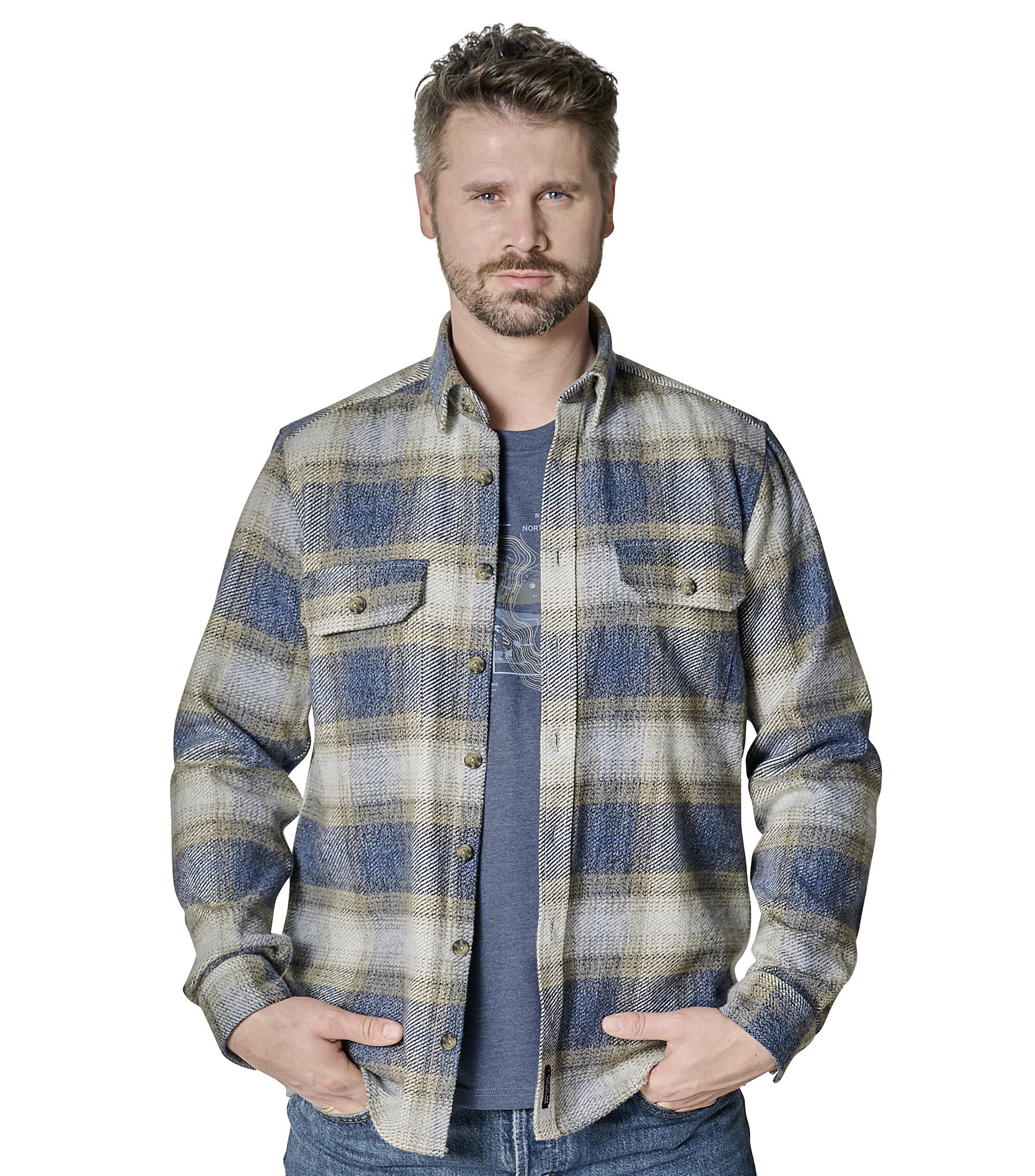 Langarmhemd CASAMODA Hemdjacke kariert