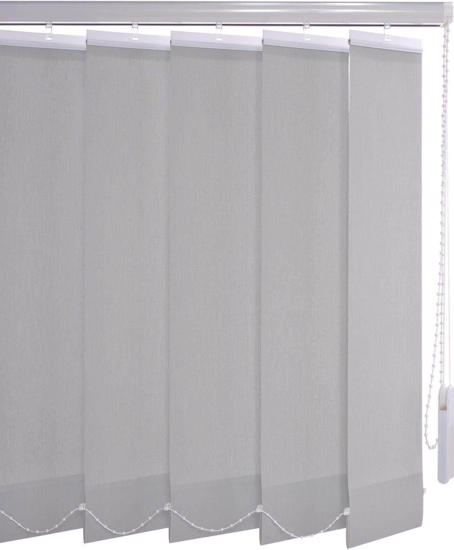 Lamellenvorhang Vertikalanlage 89 mm, Liedeco, mit Bohren hellgrau