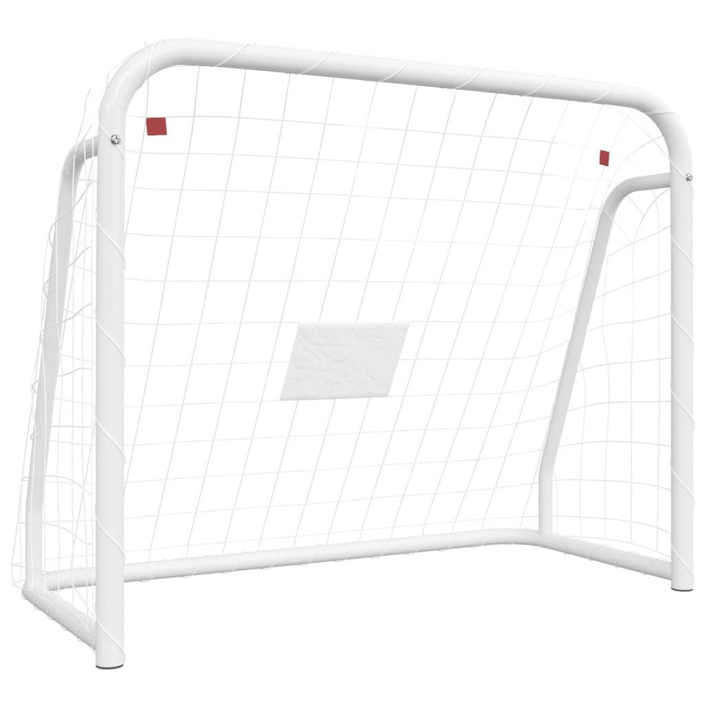 Fußballtor Fußballtor mit Netz Weiß 125x96x60 cm Stahl Polyester