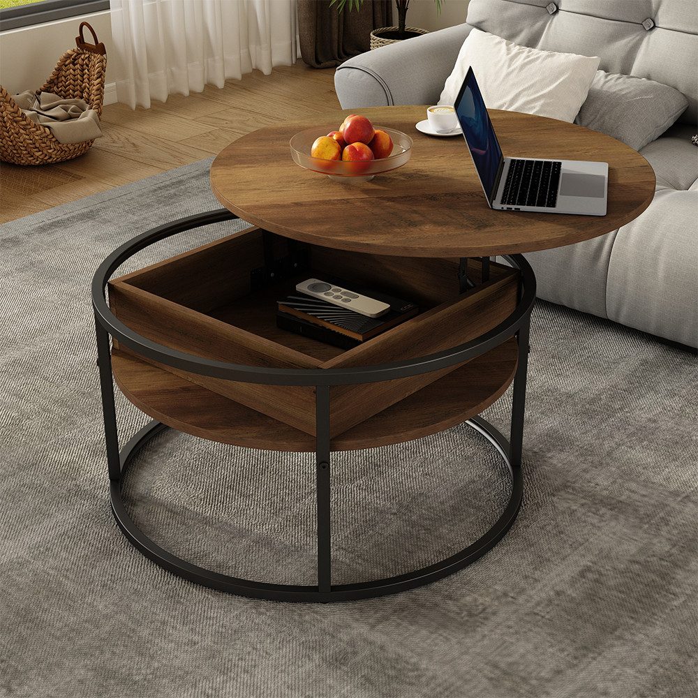 Vicco Couchtisch Marlo, Holz/Schwarz, 77 x 77 cm (1-St)