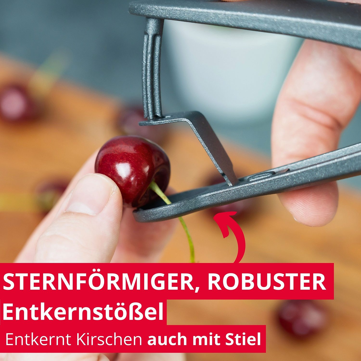 WESTMARK Entkerner für Kirschen Kerni – Preisgekröntes Werkzeug, Kirschentkerner, Aluminium, PP