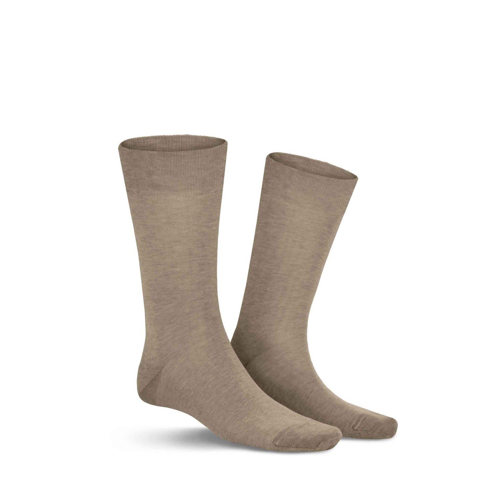 KUNERT Basicsocken CLARK (1-Paar) Feinste Herren Baumwoll-Socken für eine perfekte Passform Beige-mel. 8320