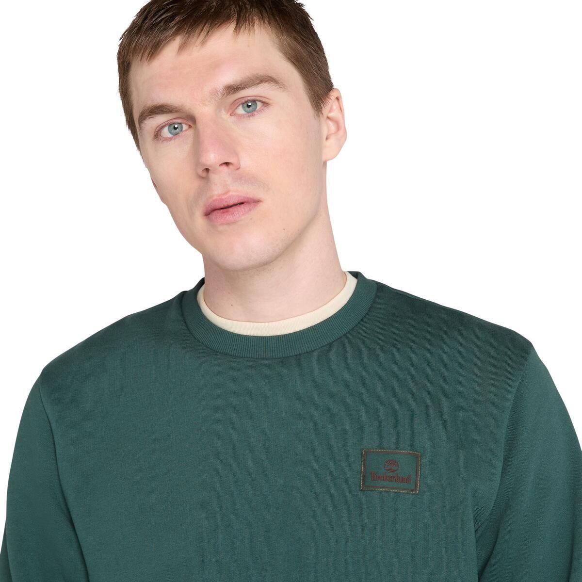 Timberland Sweatshirt Silicon Badge (BB) Crew Neck mit Crew-Neck-Ausschnitt, aus Baumwolle und Polyester