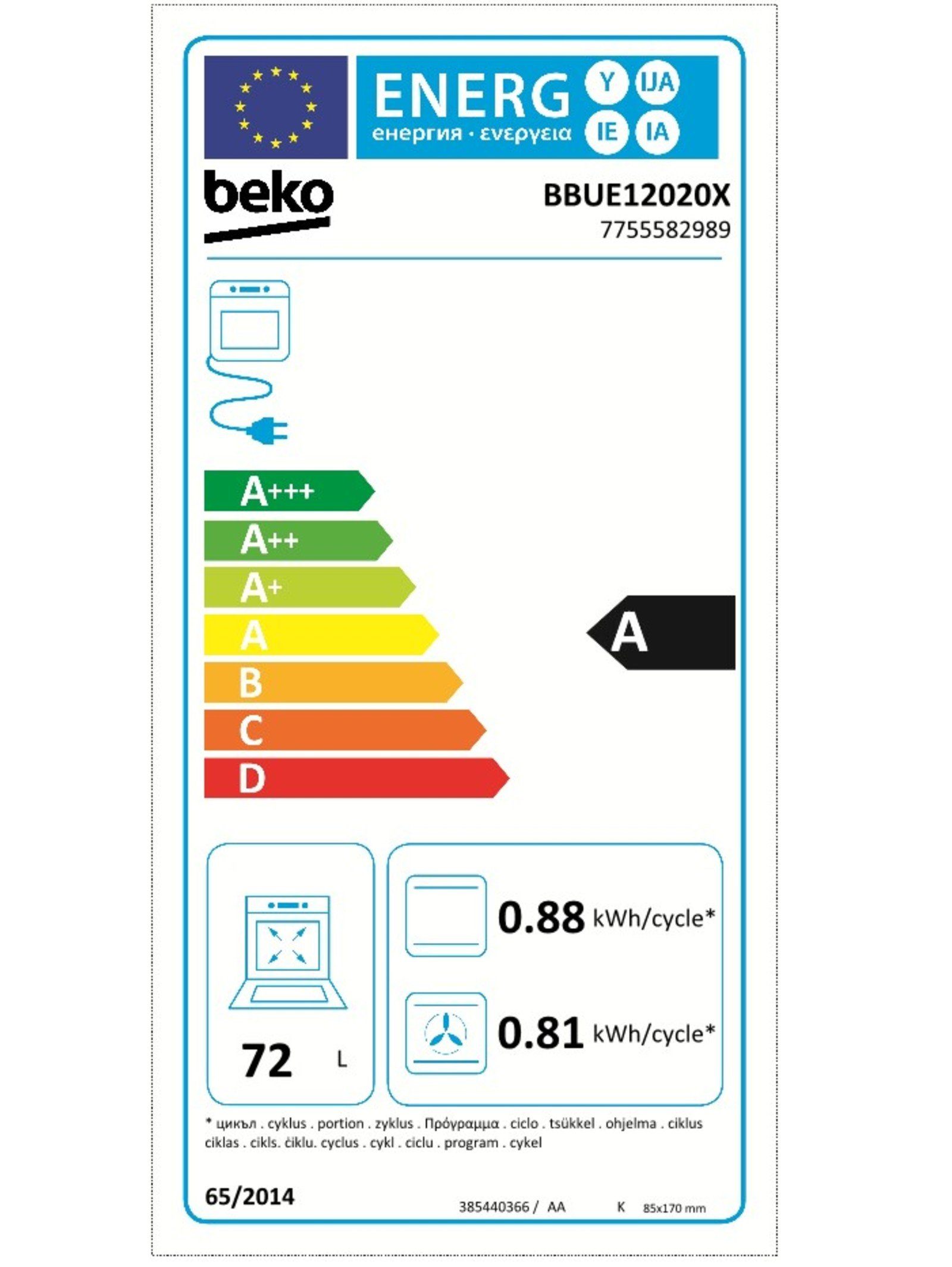 Energieeffizienzklasse: 