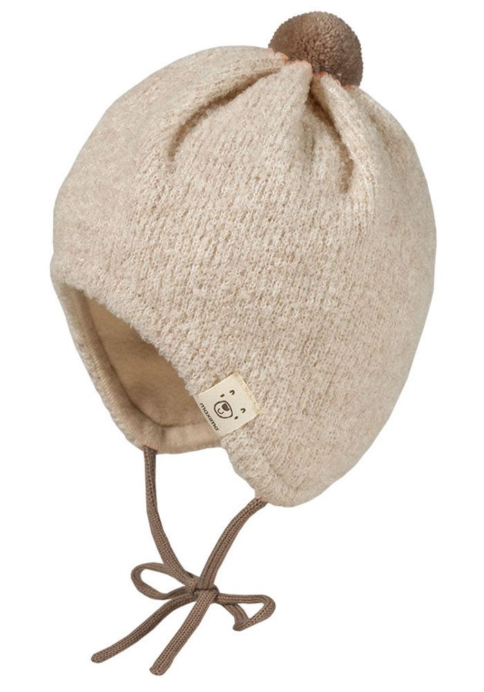 MAXIMO Strickmütze aus weicher Wollmischung mit kontrastfarbigen Pompon