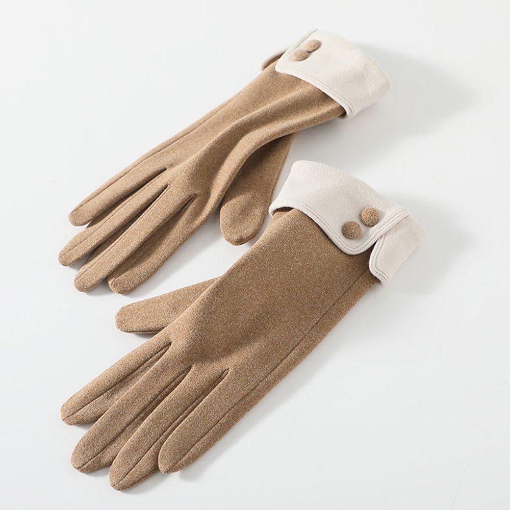 ZanMax Fahrradhandschuhe 1 Paar Outdoor Handschuhe Winter Warm Touchscreen Handschuhe Braun