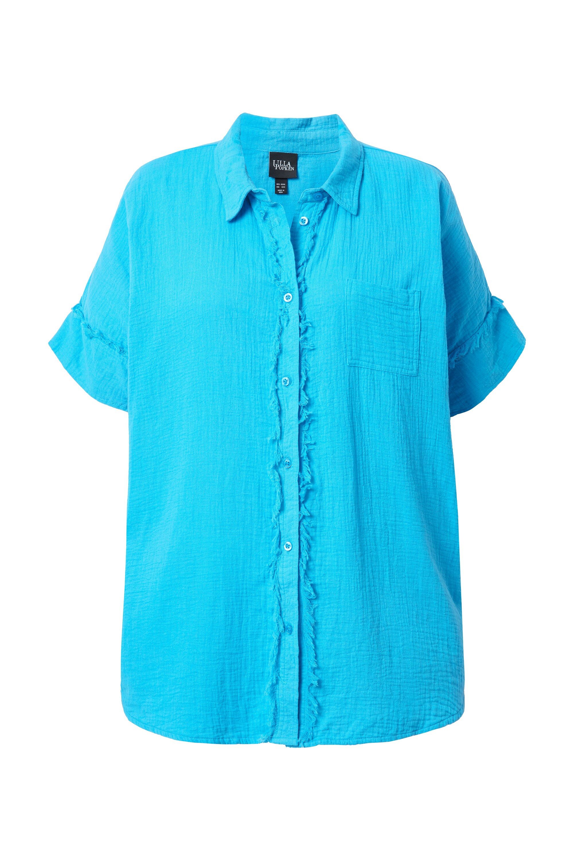 Ulla Popken Longbluse Musselin-Bluse Oversized Fransen günstig online kaufen