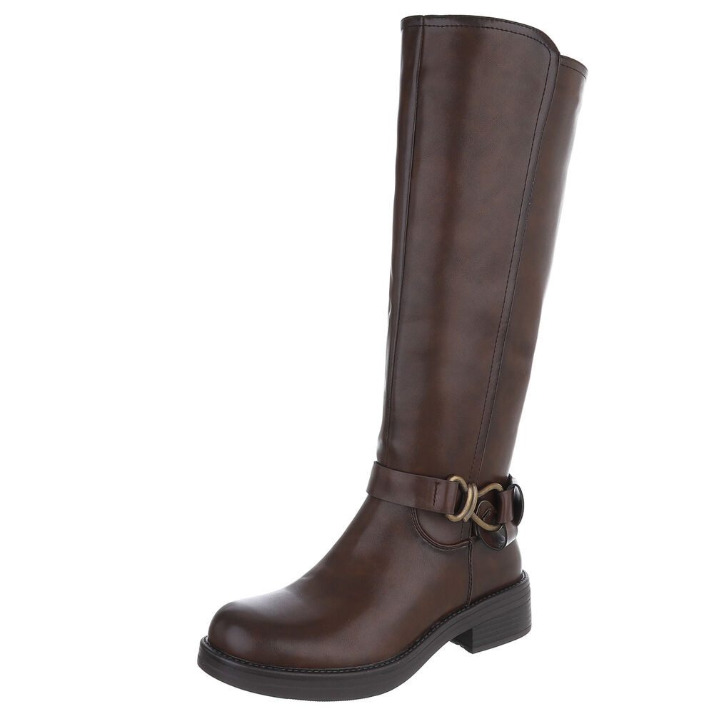Ital-Design Elegante Damen Longboots mit Komfort und modischen Details Stie günstig online kaufen