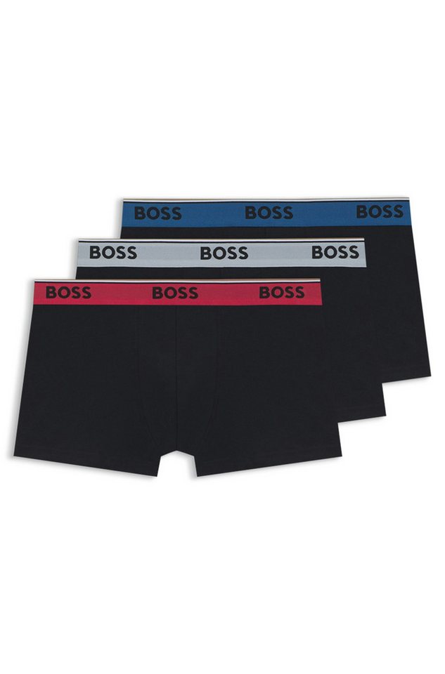 BOSS Trunk (Packung, 3-St) aus Stretch-Baumwolle mit Logo-Bund, mittlere Bundhöhe