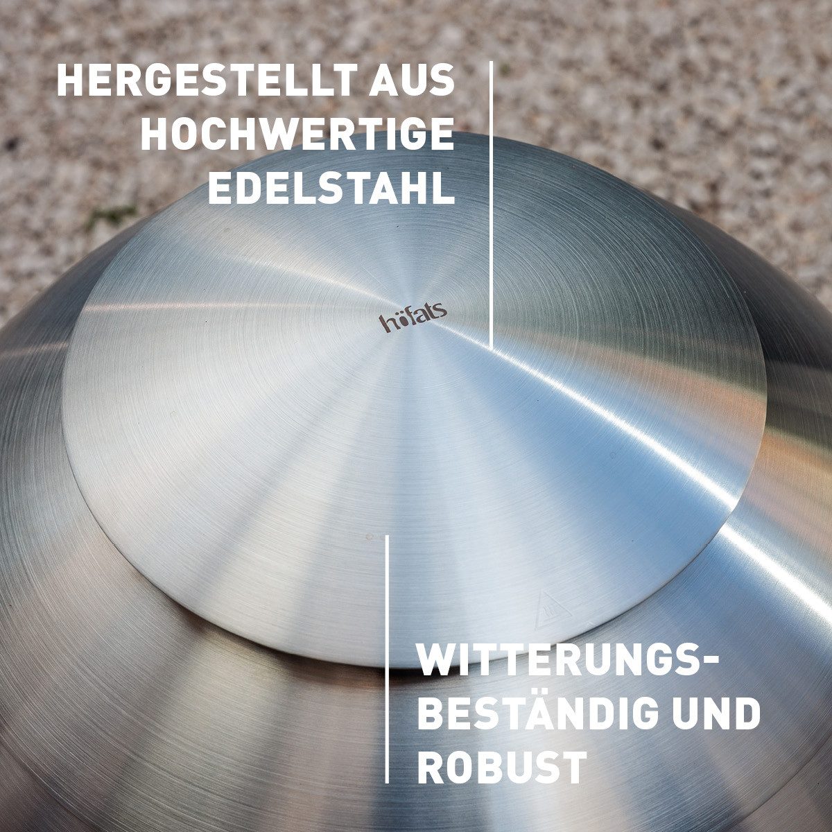 höfats Feuerkorb MOON 45, 55 Deckel, (langlebige Abdeckung zur Vermeidung von Asche- und Funkenflug, Wölbung verhindert Wasseransammlung, witterungsbeständig), langlebiges Produkt