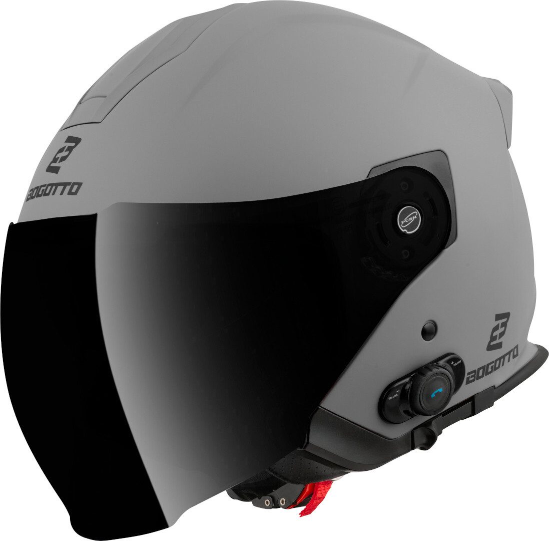 Bogotto Motorradhelm H586 BT Solid Bluetooth Jethelm, integriertes Kommunikationssystem,geeignet für Brillenträger,hera