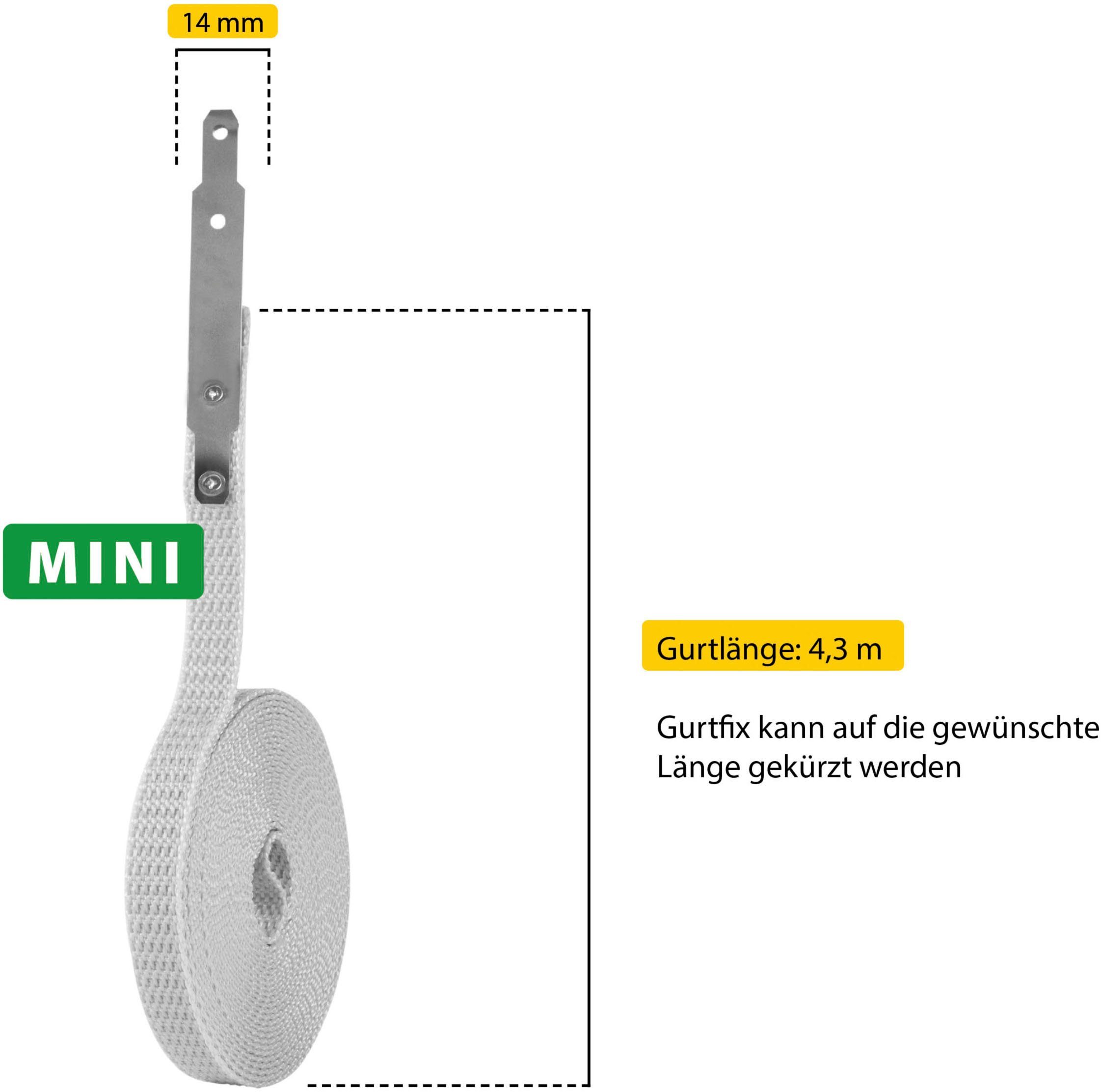 Mini, Gurtbänder, Reparatur-Set grau SCHELLENBERG verschlissene alte GURTFIX für 14 oder mm, 1-St.,