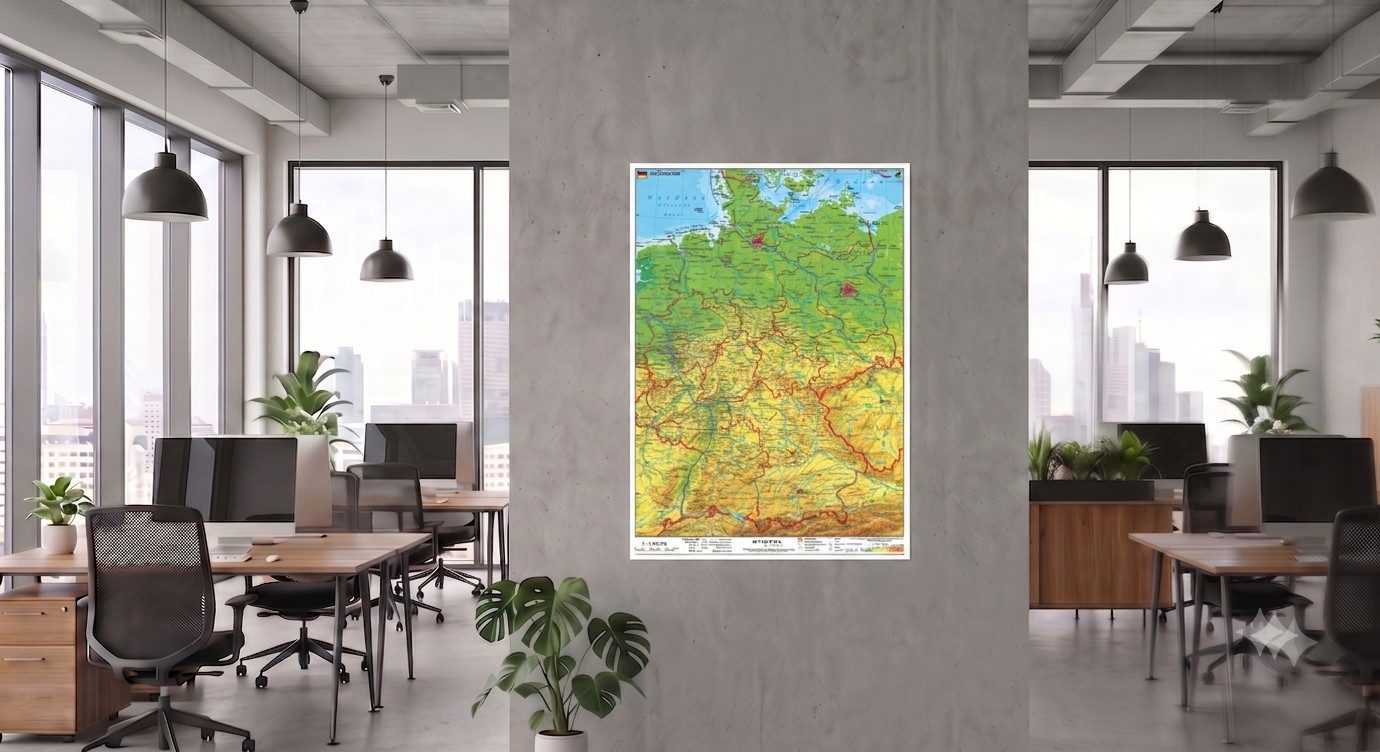 STIEFEL Poster Deutschland physisch, 67 x 91 cm