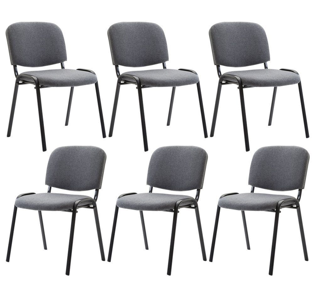 CLP Besucherstuhl Ken Stoff (6er Set), stapelbar, robustes Metall